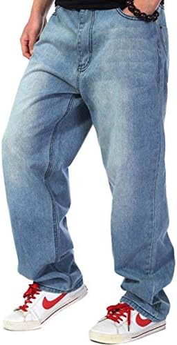 Hanglin Trade Men's Loose Jeans Hip Hop Baggy Denim Pants