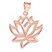 Claddagh Gold - 10k Rose Gold Lotus Flower Pendant