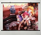 Home Decor Anime Fairy Tail Cosplay Wall Scroll Poster Fabric Painting Natsu Dragneel & Lucy Heartfilia & Happy 23.6 X 17.7 Inches-198