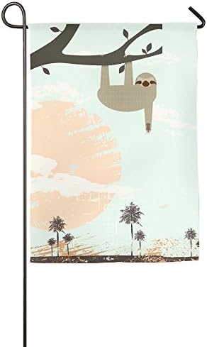 Sloth Climb Tree Decorative Garden 1218 Inches Sports Flags Garden Flag White