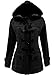 Meaneor Women's Plus Size Jacket Duffle Style Toggle Hoodie Pea Coat Top