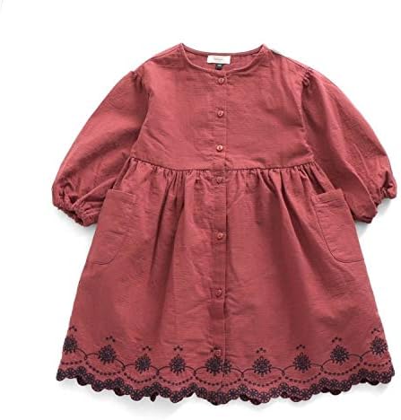 Amazon セラフ 裾刺繍 ワンピース スカート キッズ 女の子 95 レンガ Re ワンピース チュニック 通販