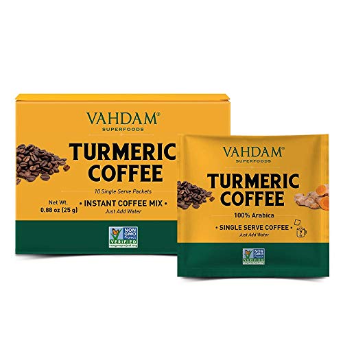 VAHDAM, Kurkuma + Kaffee Superfood Elixir Mix Pulver - 10 Portionen | Instantkaffeemischung mit Kurkuma | kurkuma latte… – Bild 3