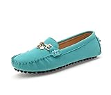 Sunrolan Women's Polyurethane Suede Round Toe Flats Slip-ons Loafers Driving Shoes 806