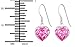 Hypoallergenic Sterling Silver Pink CZ Heart Dangle Earrings for Kids (Nickel Free)