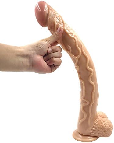 YUELV 16.53 inch Super Long Huge Massager with Suction Cup Big Size for Women Health Material (Flesh)