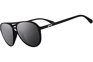 goodr Operation: Blackout Polarized Aviator Sunglasses for Men & Women, Large Sized (Mach G), Black Solid Frame with Black Non-Reflective Glare Reducing Lenses, UV400 Protection, No Slip, No Bounce
