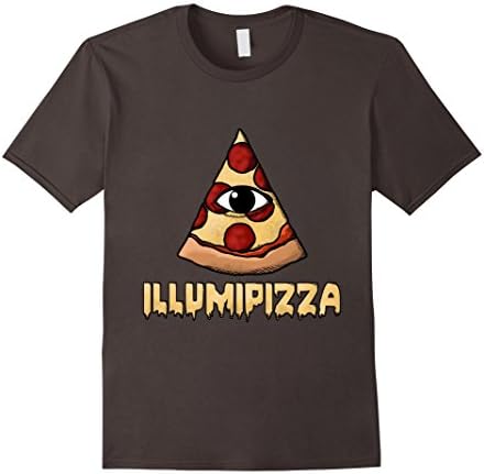 Men's Illumi Pizza Illuminati Funny Conspiracy Theory Eye T-Shirt Small Asphalt