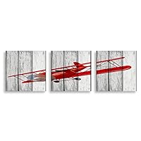 3 Piece Canvas Wall Art - Vehicle on Vintage Wood Background - Canvas Prints Home Artwork Decoration for Living Room,Bedroom - 12