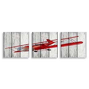 3 Piece Canvas Wall Art - Vehicle on Vintage Wood Background - Canvas Prints Home Artwork Decoration for Living Room,Bedroom - 12"x12"x3 Panels