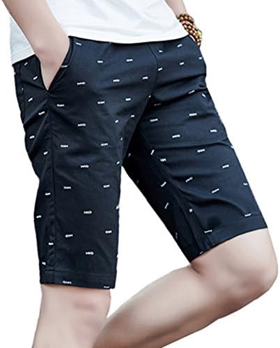 Siyuan Mens Fashion Elastic Flat Front Shorts Comfy Chino Short Black US 34/Asian 3XL