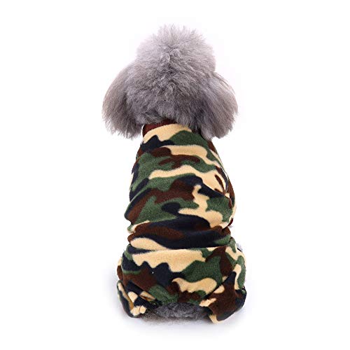 Letdown Pet Winter Clothes Puppy Camouflage Plush Pajamas Dog Warm Clothes Cat Apparel Clothing (XL, Camouflage)