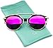 Mirrored Lens Fashion Designer Sunglasses for Women (Black / Mirror Pink Lens, 50)