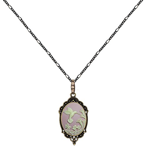 Hummingbird necklace best friend small cameo pendant an…