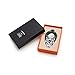 JIFENG - Cigar Cutter - Black Lacquer Skull Pattern - Duty Aluminum Cigar Guillotine - Surgical Self Sharpening Blade - 2 Blades Lock System - Elegant Pouch and Gift Box Included - Travel Cigar Tool