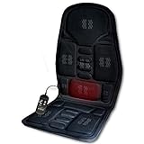Zone Tech 2-in-1 Car Seat Cushion - Black Premium Quality 12V Automotive Adjustable Temperature Comfortable Heating, 8 Function Massaging Car Seat Cushion