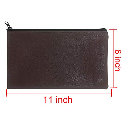 Zippered Security Money Bag Bank Deposit Bags Leatherette Cash Bag,Utility Coin Bag for Business, Household, School or Personal Use,3 Pack - Thumbnail 2