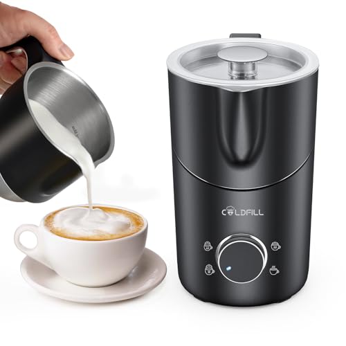 COLDFILL 8 in 1 Electric Milk Frother with Removable Cup Dishwasher Safe Milk Frother for Cappuccino, Latte Macchiato, Chocolate and Vegetable Milk, 400ml