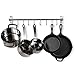 Stainless Steel Gourmet Kitchen 23.25 Inch Wall Rail Pot Pan Utensil Lid Rack Storage Organizer with 10 S Hooks