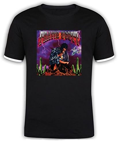 Gaojidiang Travis Scott Tour Mercerized Cotton Mens Graphic T Shirts Black XL