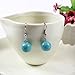 Qiyun (TM) Chunky Turquoise Blue Pendant Wood Beaded Chain Necklace Tibet Necklace Earrings