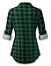 DJT Blouses for Women Fashion 2018, Women's Casual Long Sleeve Plus Size Classic Plaid Flannel Shirts X-Large Green Plaid