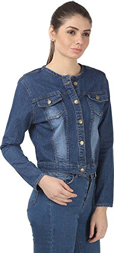 trendy frog women chinese collar full sleeves dark jacket