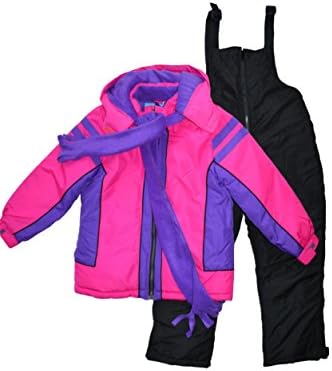 Snowsuits for Kids Girl's 3-Piece Fleece Lined Active Snowsuit (5-6, Fuschia/Berry Purple)