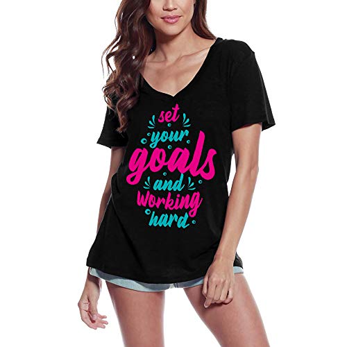 Ultrabasic-Womens-T-Shirt-Set-Your-Goals-and-Working-Hard-Motivational-Shirt