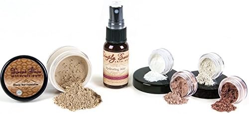 STARTER SET w/SETTING SPRAY MIST (COCOA) Mineral Makeup Kit Bare Face Matte Sheer Foundation Cover
