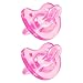 Chicco PhysioForma 100% Soft Silicone One Piece Pacifier for Babies Aged 16-24 Months | BPA & Latex Free | Reusable Sterilizing Case | Pink, 2pk