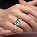 BONLAVIE Mens Emerald Ring 6.85ct 8X12mm Radiant Cut Created Emerald Ring for Men 925 Sterling Silver Rings for Men Wedding Engagement Band Size 13