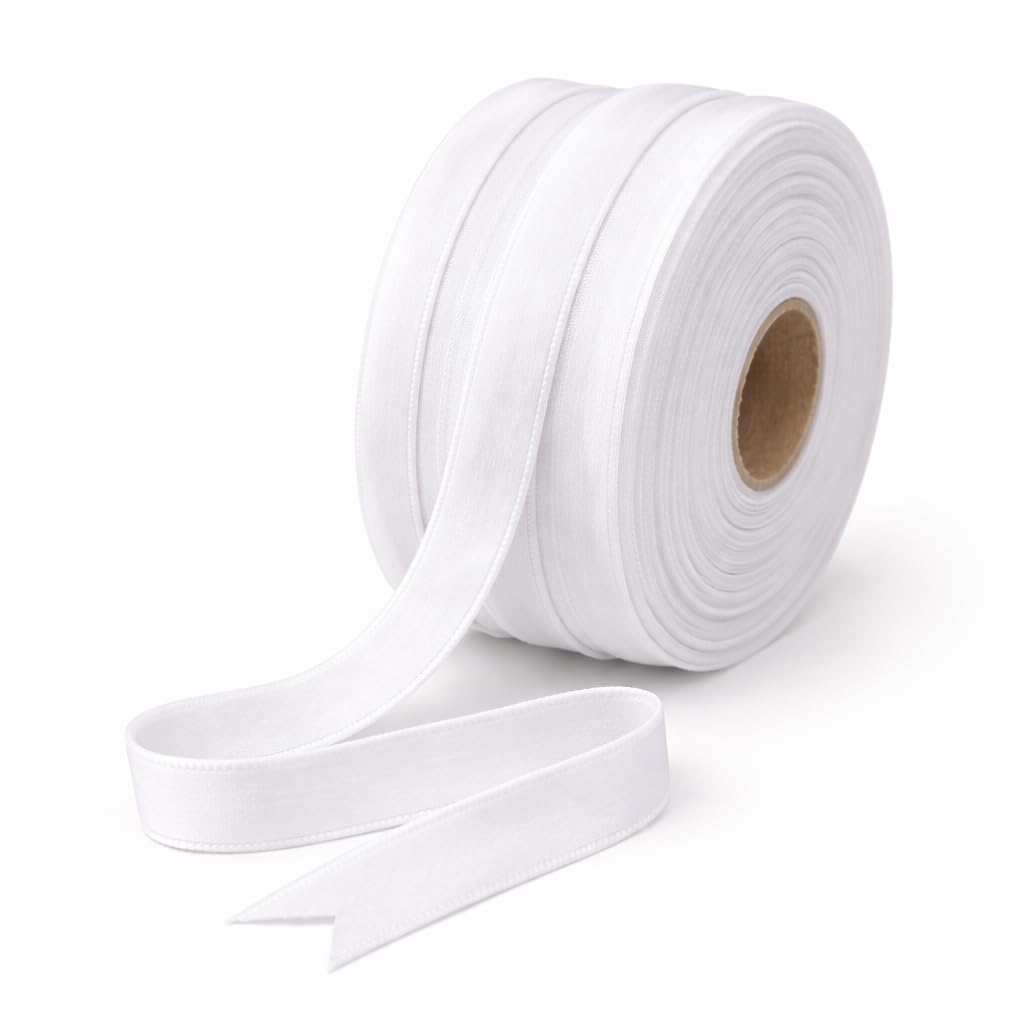 Perlin C188 x2 10 Metres Velvet Ribbon 20 mm White