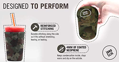 image for JAVA SOK Reusable Iced Coffee Sleeve - Cup Insulator Sleeve for Cold B