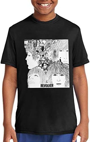 DonMMason The Beatles Revolver Cotton T Shirt Pop Youth Tees for Girls Boys Juvenile Black