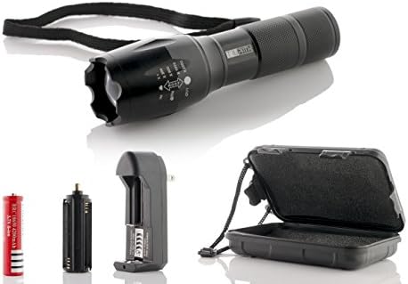 TruPath Brightest High Power LED Flashlight w/ Rechargeable 18650 Battery &amp; Adapter- Ultra Bright 2500 Lumens - Waterproof, Zoomable Torch - Best Tactical Flashlight for Camping/Blackouts &amp; More