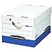 Bankers Box PRESTO Heavy-Duty Storage Boxes with Ergonomic Handles, Instant Assembly, Lift-Off Lid, Letter/Legal, Case of 12 (0063601)