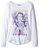 Star Wars Girls' Long Sleeve T-Shirt, Electric White, XX-Large/14/16