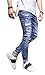 Men's Ripped Destroyed Jeans Slim Fit Distressed Denim Pants Trousers Blue101 30
