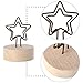Yaomiao 15 Pack Wooden Base Place Card Holders Rustic Iron Wire Picture Picks Clip Holder Stand Party Decoration Card Picture Memo Note Photo Clip(Star)