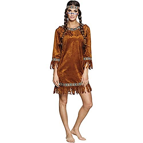 Boland 83873 - Erwachsenenkostüm Indianerin, Größe M, Kleid und Stirnband, Squaw, Wilder Westen, Kostüm, Karneval, Mottoparty