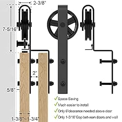 WINSOON 6.6FT Bypass Sliding Barn Door Hardware Kit