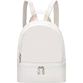 YiXiamo Cute Fashion Mini Backpack Leather for Women (Off-white)
