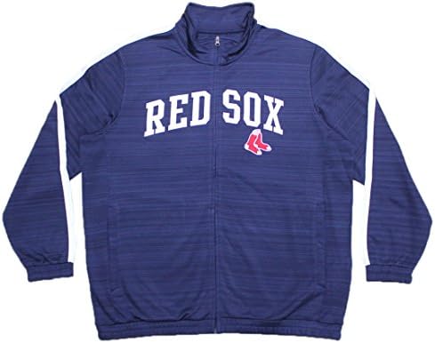 BIG &amp; TALL BOSTON RED SOX MLB Mens Athletic Zip-Up Track Jacket 4XL Dark Blue