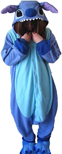 Hooded Adult Cartoon Costume Cosplay Pajamas Onesies Party Stitch Sleepwear