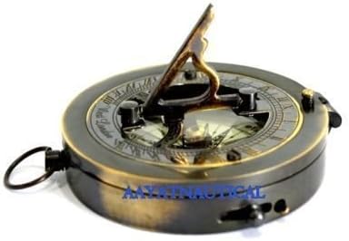 SUNDIAL COMPASS HAND MADE SOLID BRASS WEST LONDON REPLICA NICE ITEM