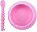 OBB Silicone Baby Bowl with Suction Cup Base and ABC Print | Includes Caterpillar Spoon (Pink)