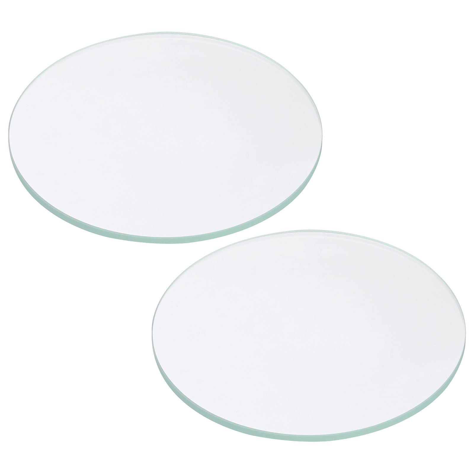 PATIKIL 2.36x0.08 Dia Flashlight Glass Lens, 2 Pcs Polished Edge Glass Lens for LED Light Source Lens Handheld Flashlight Replacement, Transparent