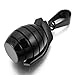 INBLUE Men's Stainless Steel Pendant Necklace Black Grenade Tribal -With 23 Inch Chain