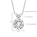 14K White Gold Created Moissanite from Charles & Colvard Solitaire Pendant Necklace For Women (0.50 Cttw, Round 5MM Forever Brilliant with 18 Inch Chain)